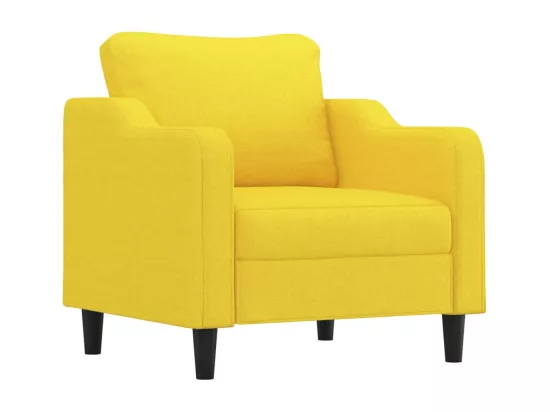 Ensemble de canapés 4 pièces avec coussins jaune clair tissu