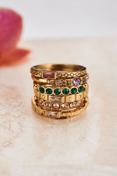 Vintage ring transparante rechthoek