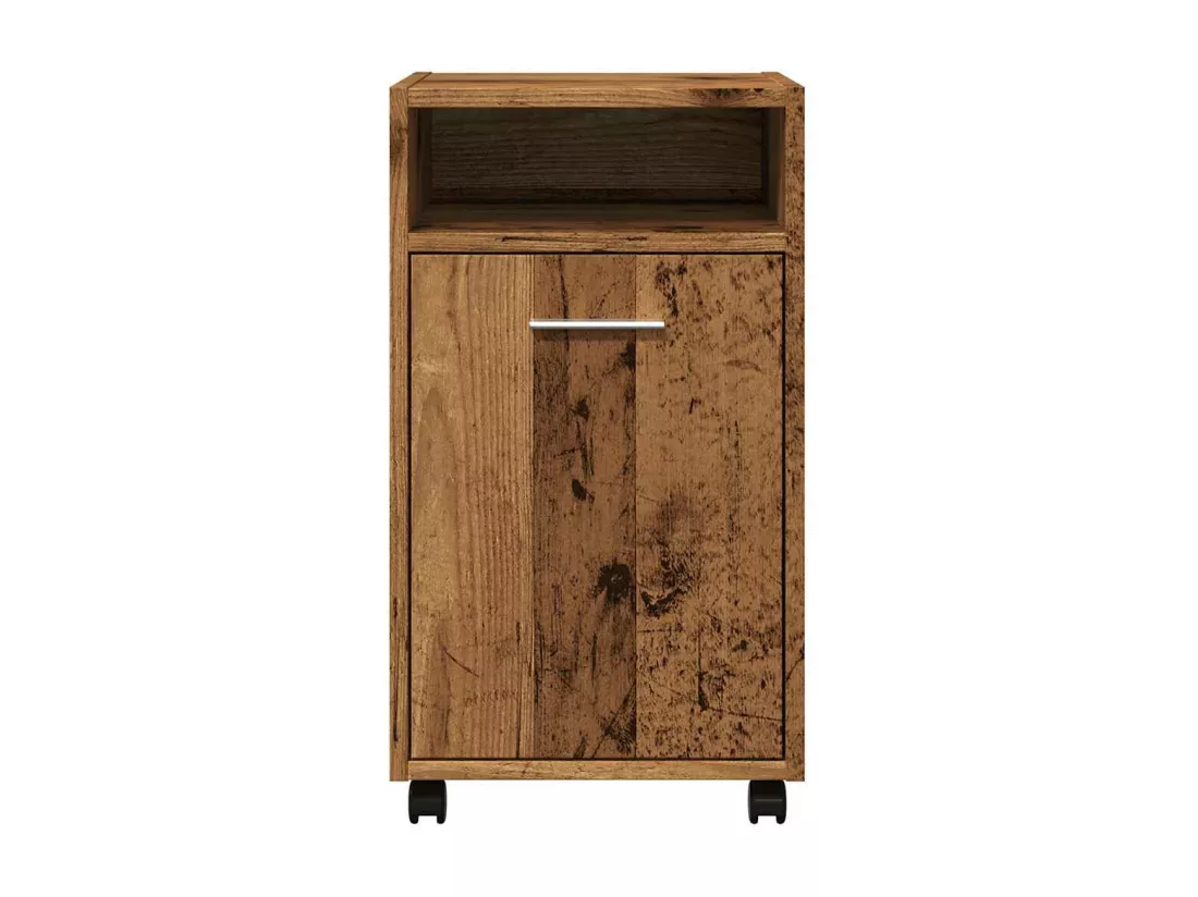 Armoire avec roues vieux bois 33x38x60 cm bois d'ingénierie