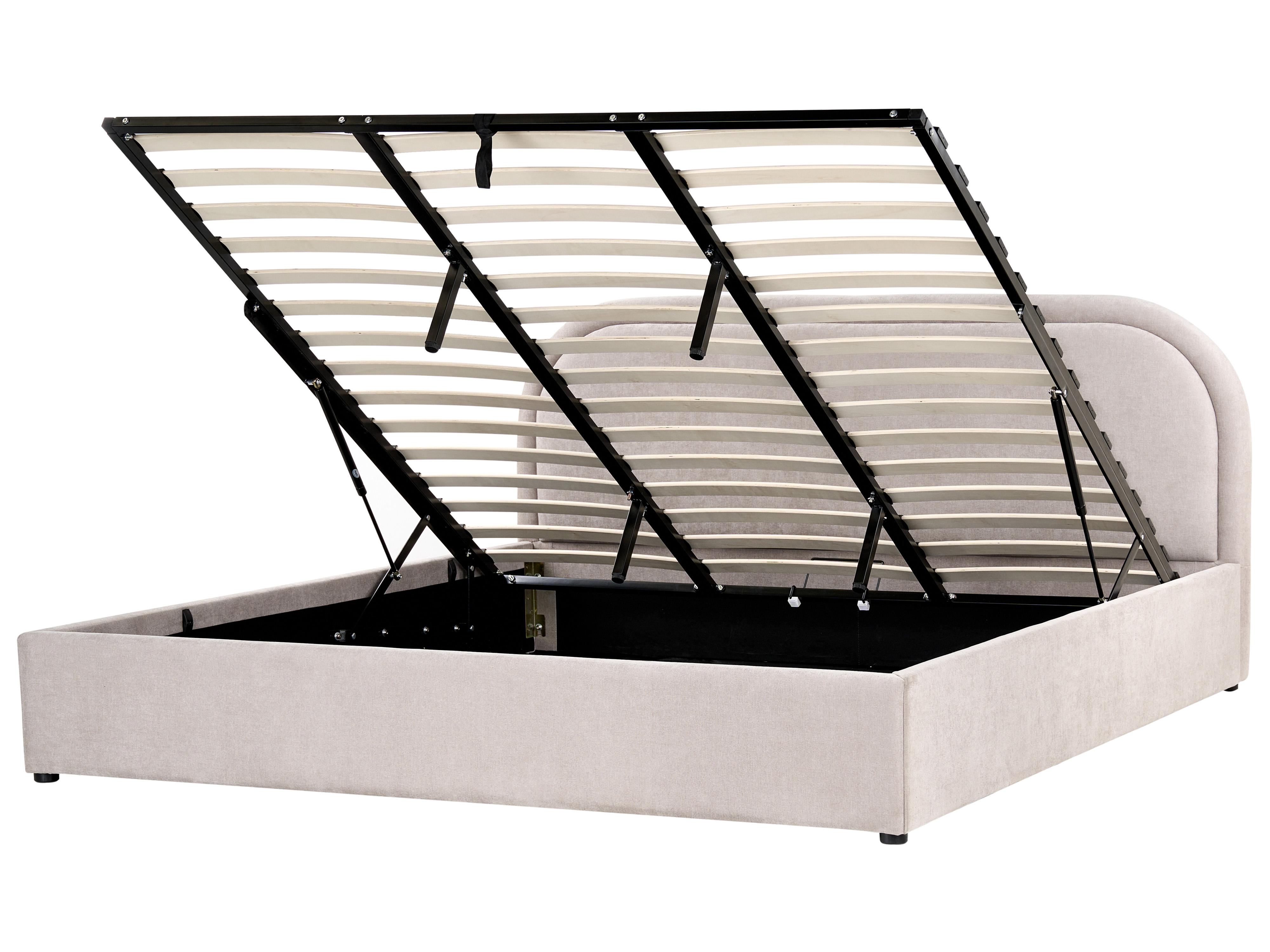 Bed met opbergruimte Chenille QUILLIEN 180 x 200 cm Taupe