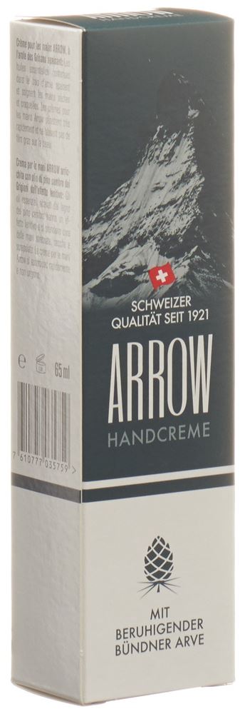 ARROW Handcreme<br>65 ml, Tube, mit beruhigender Bündner Arve