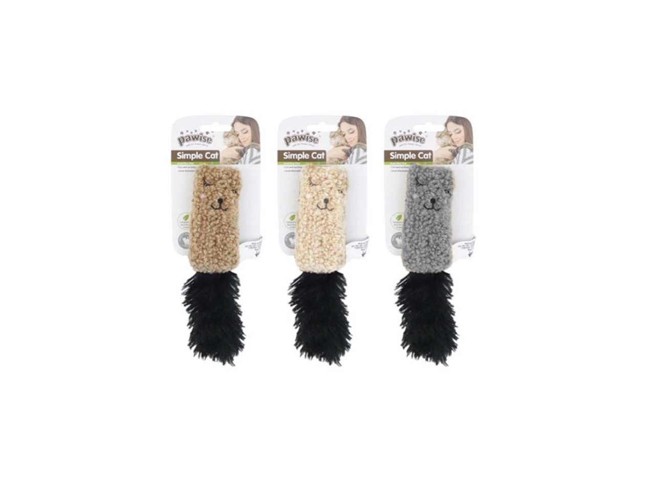 BRINQUEDO GATO PAWISE ALMOFADA SIMPLE CAT CORES SORTIDAS