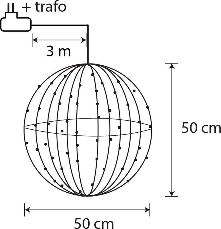 Luca Lighting - Kerstverlichting Bal - Zilver - Ø50 cm - Warm Witte LED Lampjes