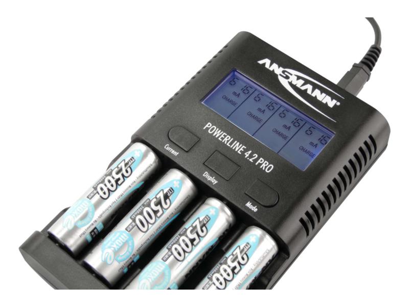 Ansmann Ladegerät Powerline 4.2 Pro Akkuladegerät mit umfangreichen Lade- und Pflegeprogrammen