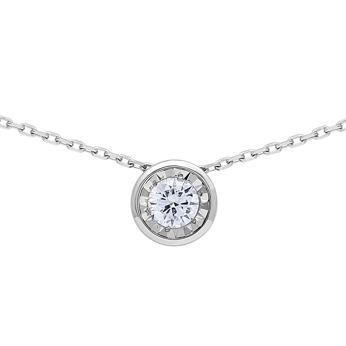 Collier brillaxis or solitaire diamant clos  0.14 ct