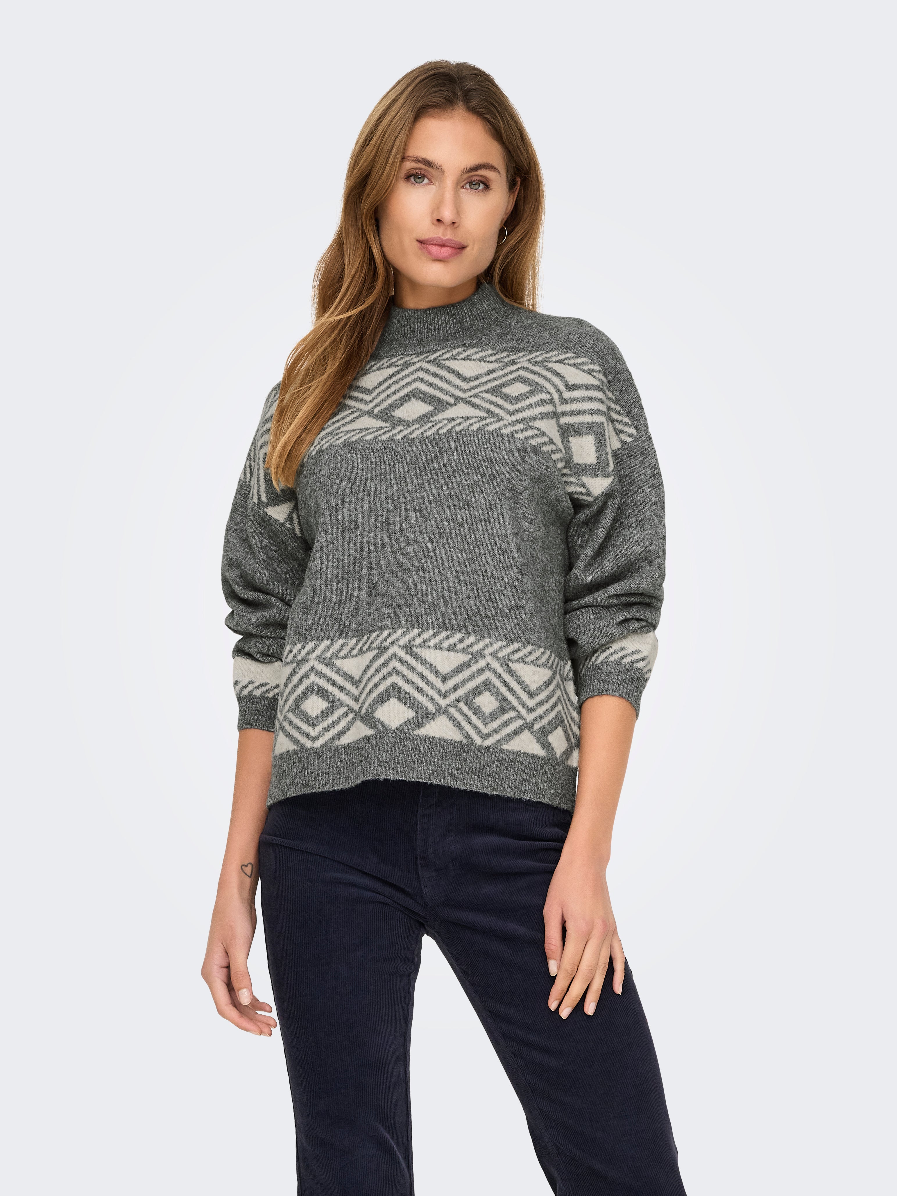 ONLVICTORIA Strickpullover Medium Grey Melange