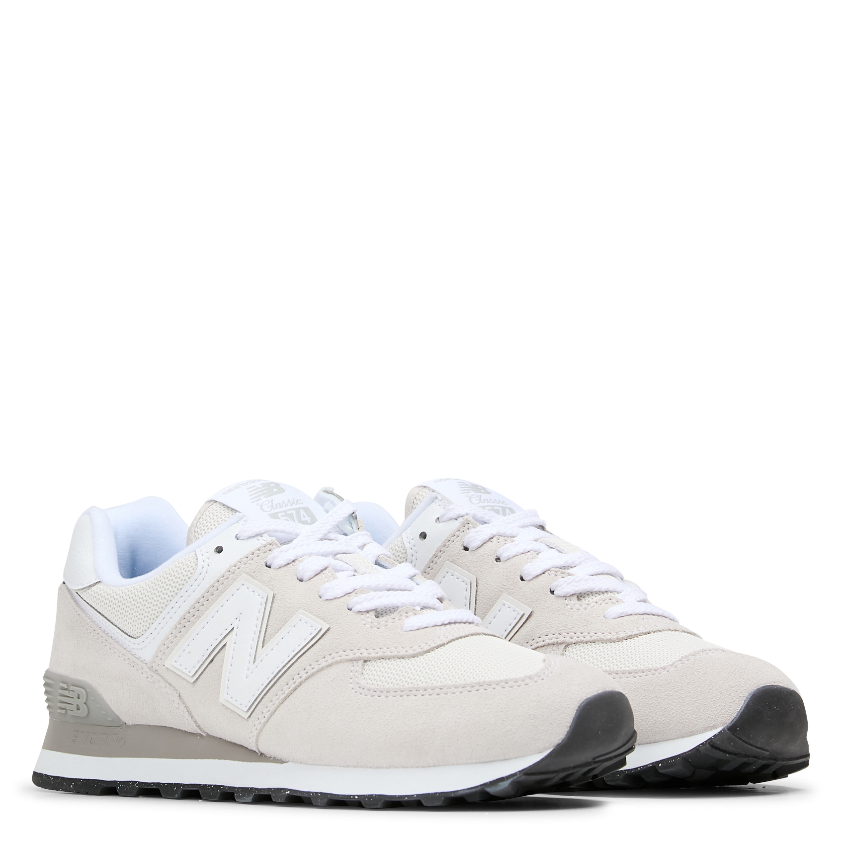 574 - Baskets basses en cuir velours | Beige