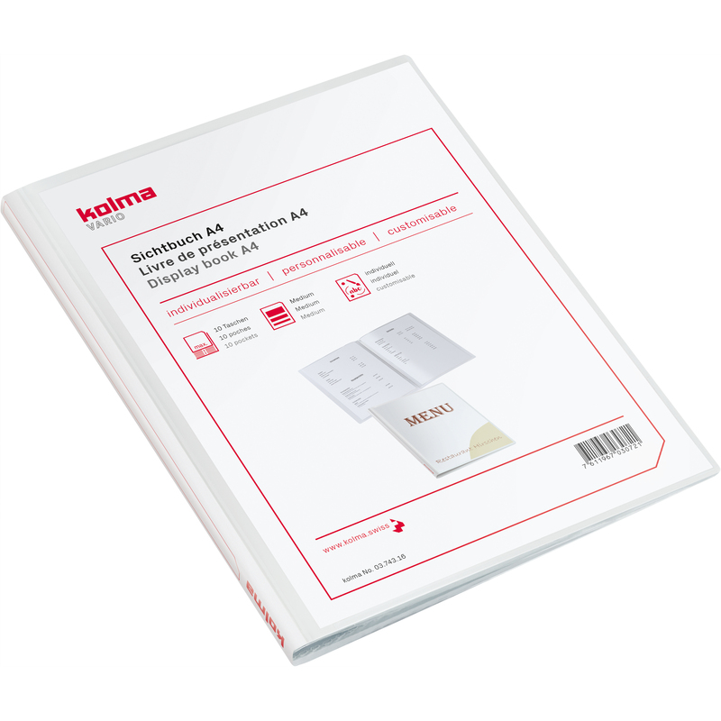 Kolma Sichtbuch Vario, 10 Taschen, A4, weiss