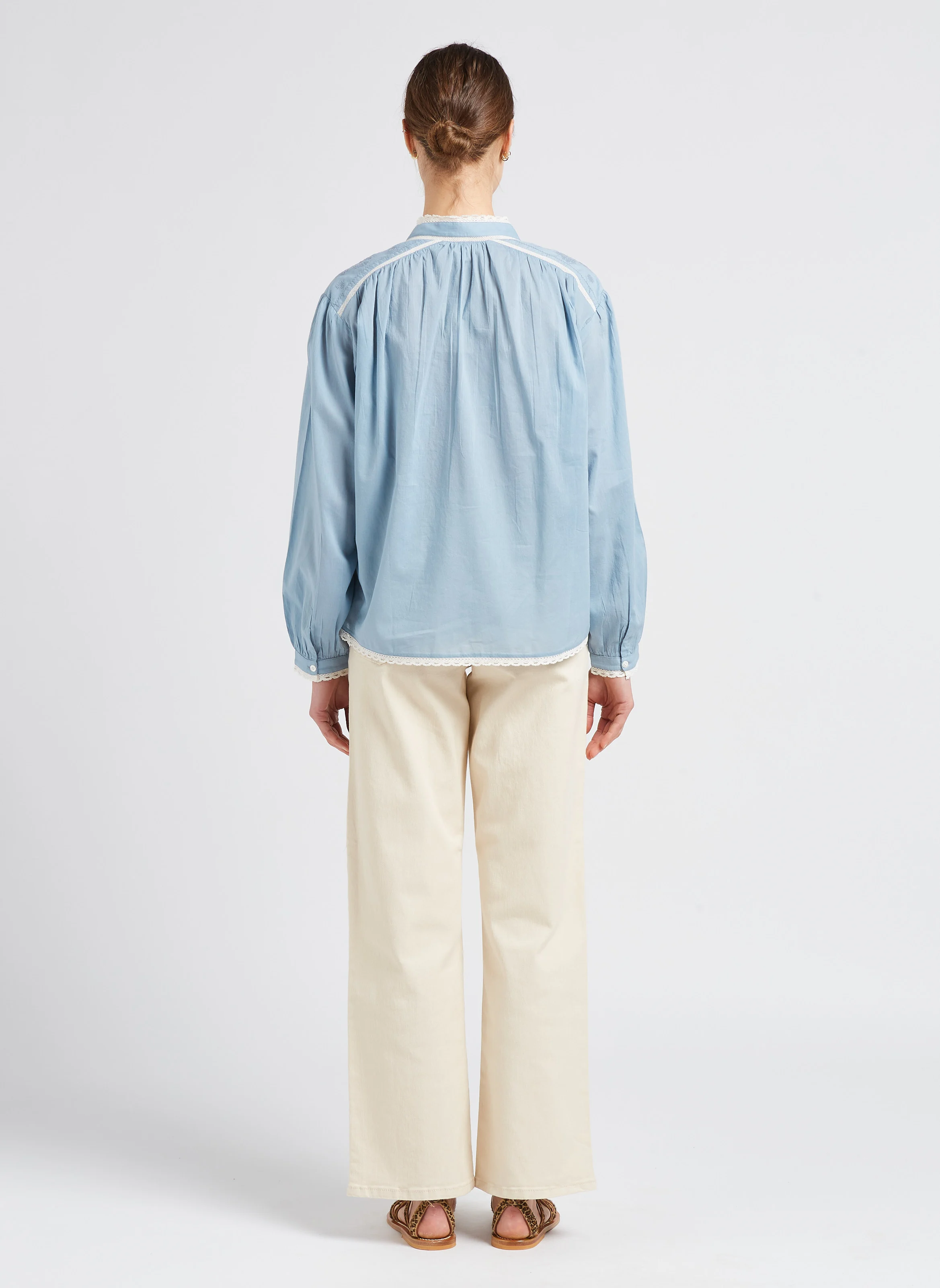 MARINA - Jean large en coton| Beige