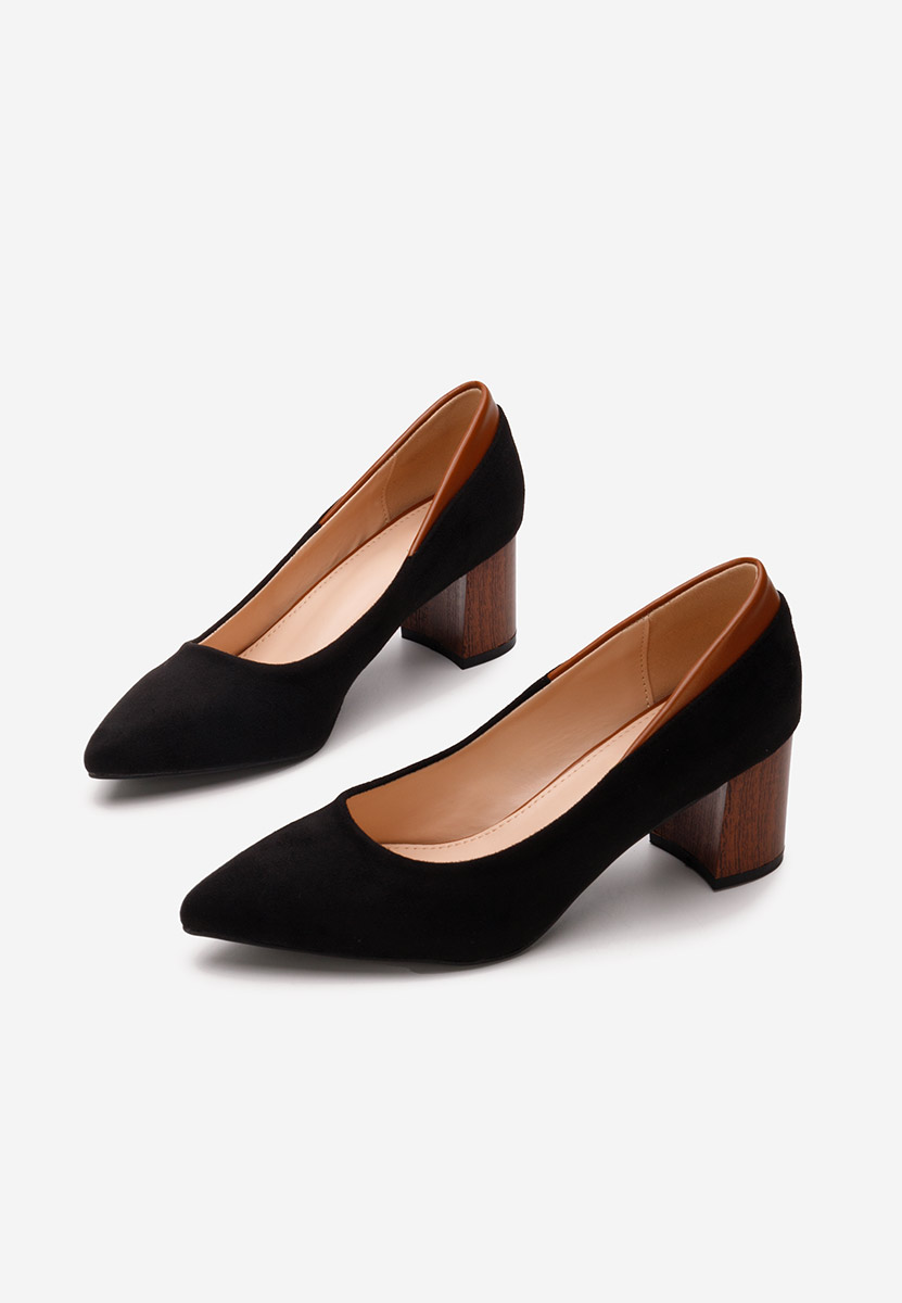 Chaussures à talon épais noirs Kiori V2