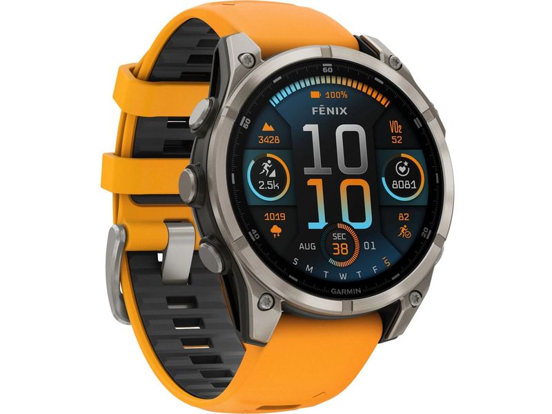 GARMIN Sportuhr Fenix 8 AMOLED Sapphire, 47 mm Graphit/Tita GPS-Sportuhr