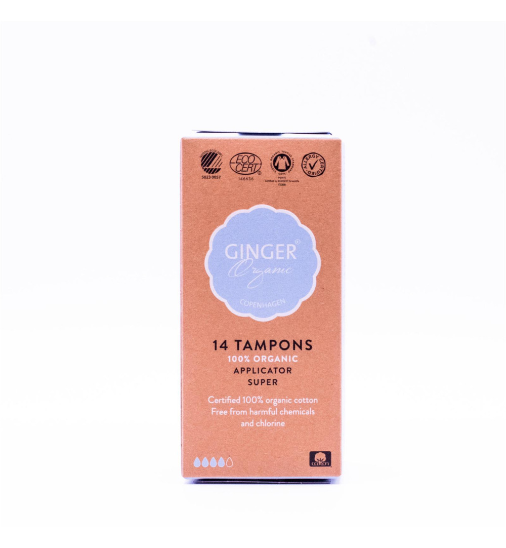 Ginger Organic Tampon super met applicator (14 stuks)