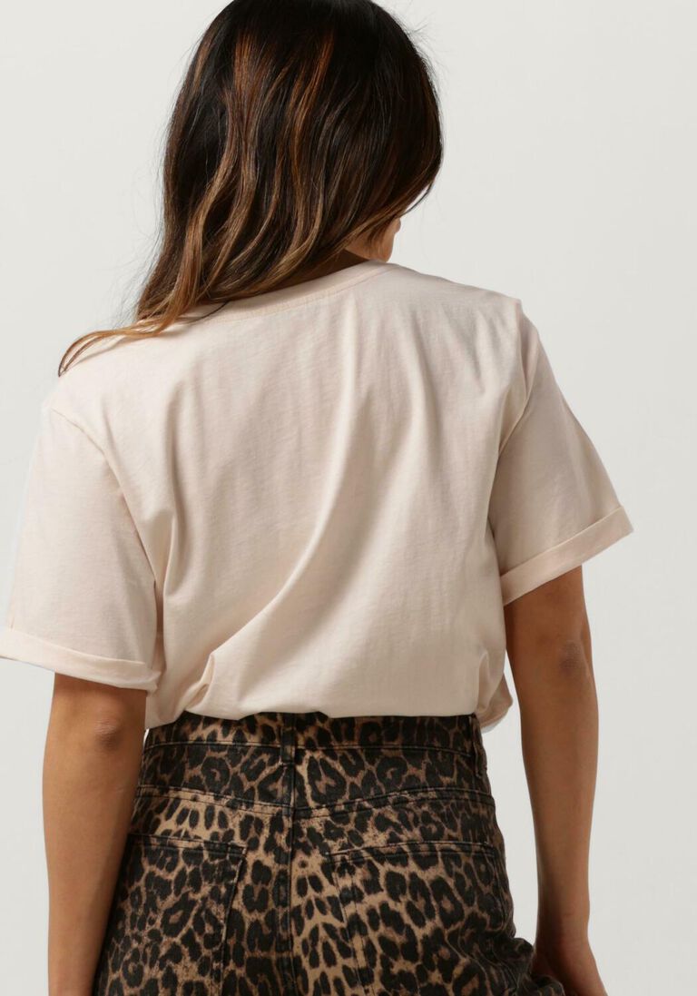 CATWALK JUNKIE roze catwalk junkie t-shirt relaxed rolled-up sleeve tee