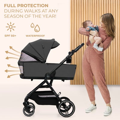 Kinderkraft YOXI 2-in-1 Duovogn, Moonlight Grey