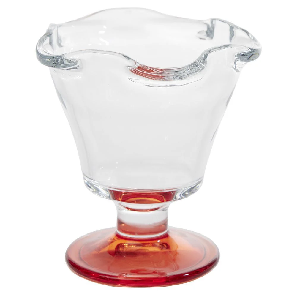 Coupelle à glace en verre avec pied coloré Ø10,6xH11,7cm