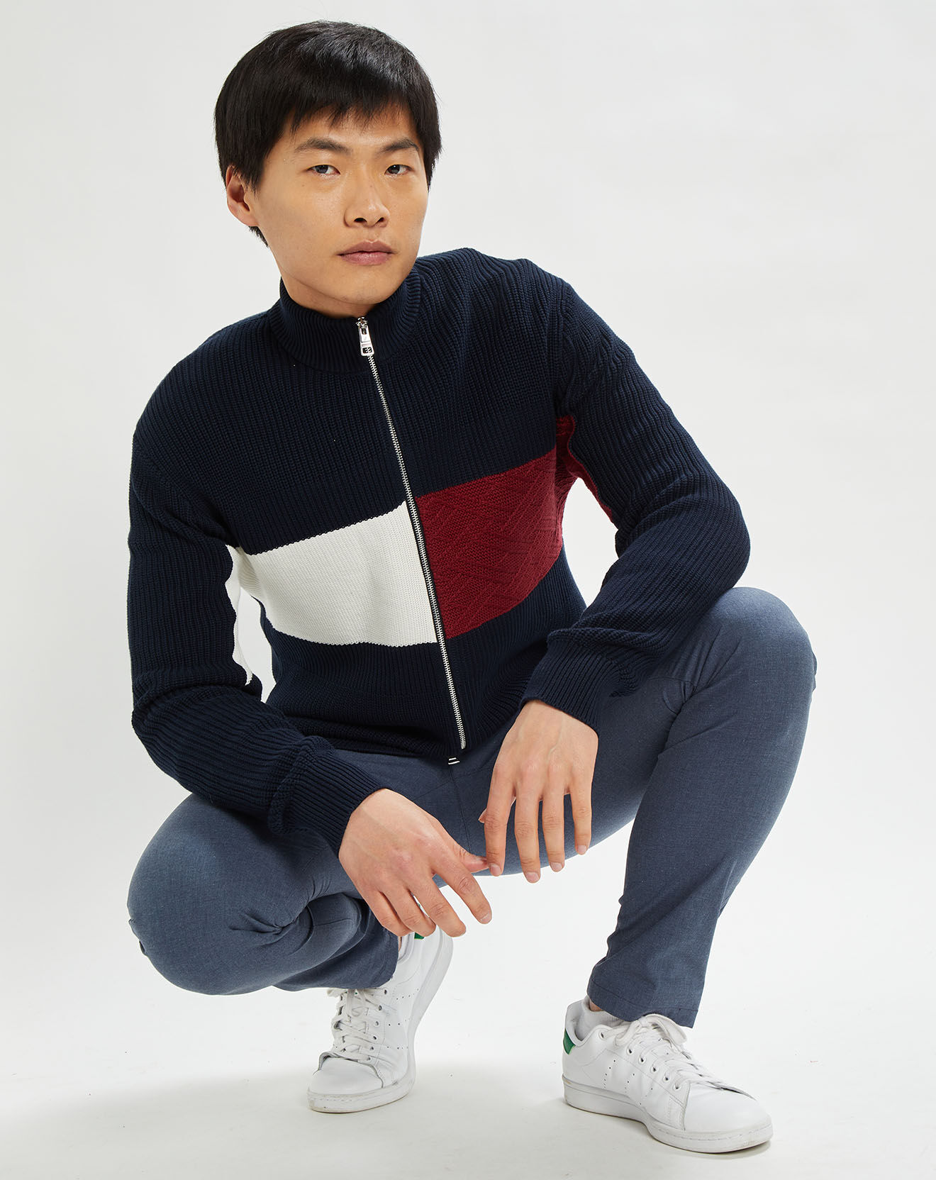 Tommy Hilfiger Gilet Colorblock Striped bleu marine