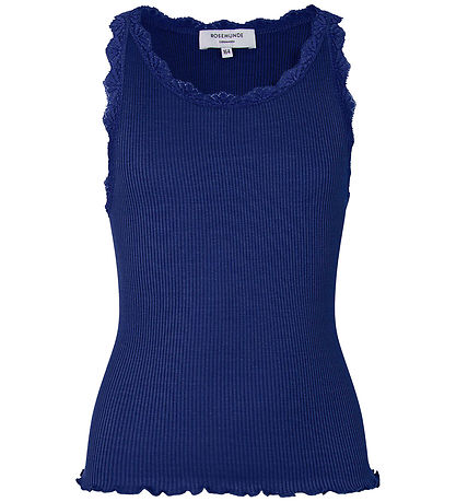 Rosemunde Top -RkBeathe - Rib - Sodalite Blue m. Spitze