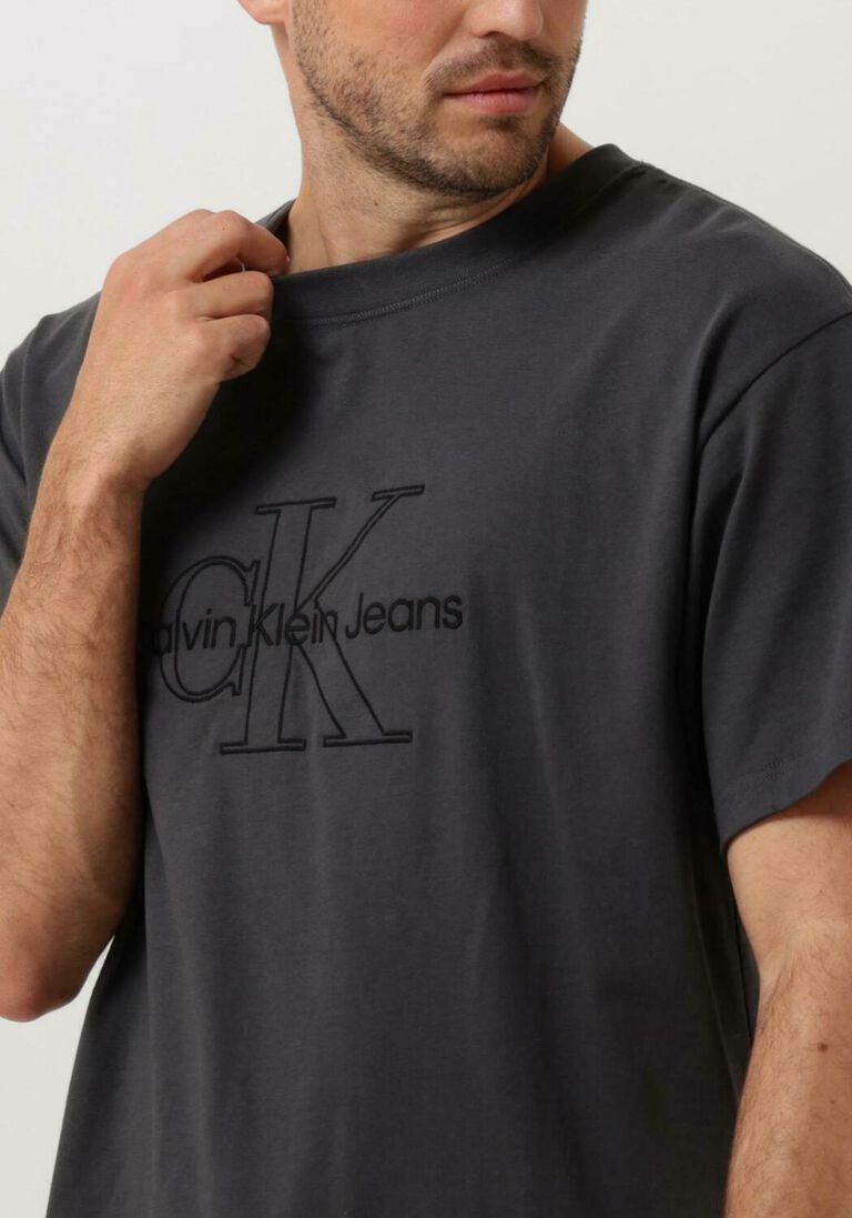 CALVIN KLEIN grijze calvin klein t-shirt monologo washed tee