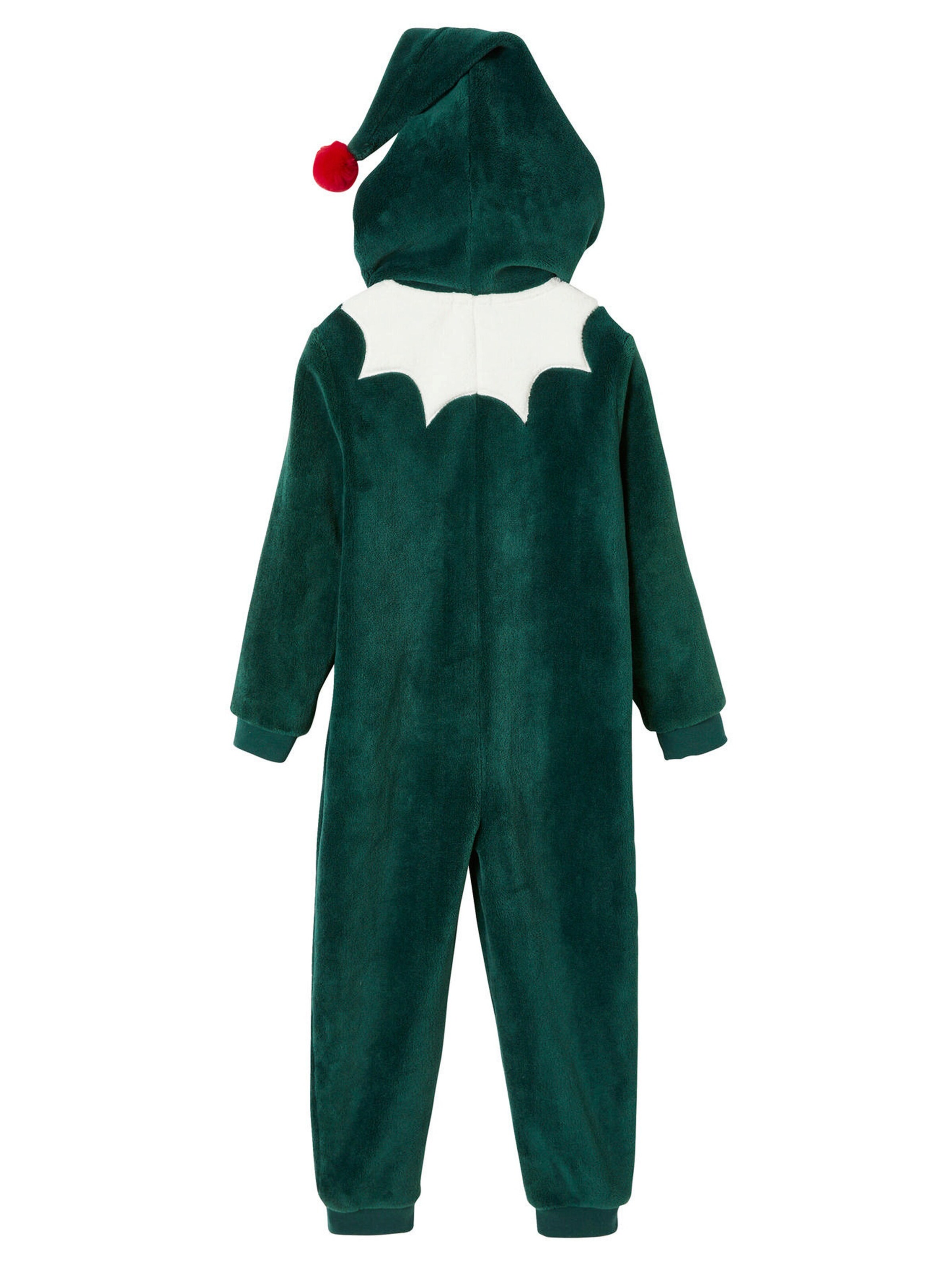 Vertbaudet Jungen Plüsch-Overall, Onesie WICHTEL grün