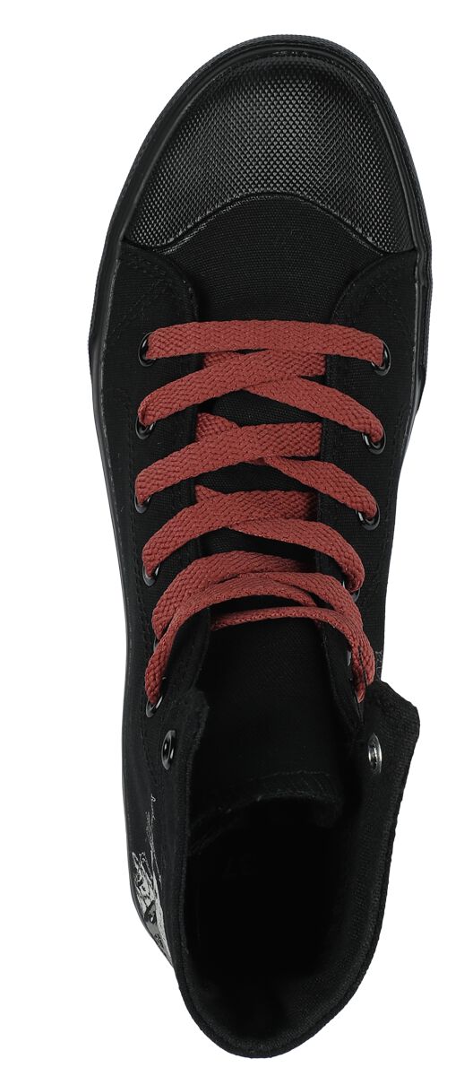 Baskets avec Rose & Imprimé Crâne | Black Premium by EMP Baskets hautes