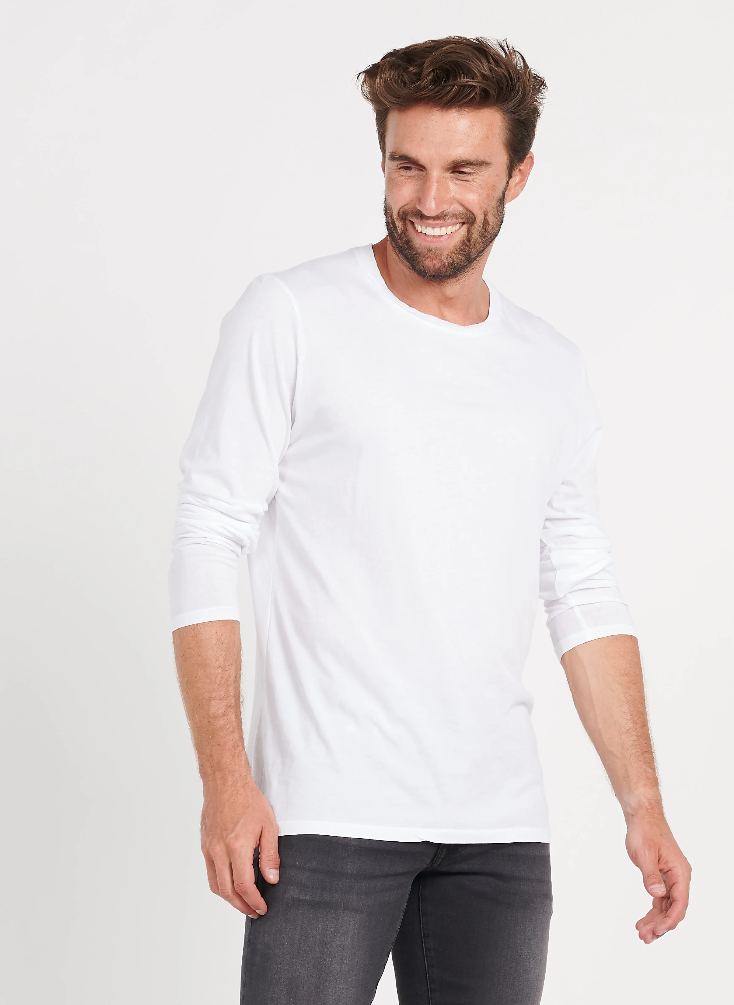 DECATUR - Tee-shirt col rond regular-fit en coton | Blanc