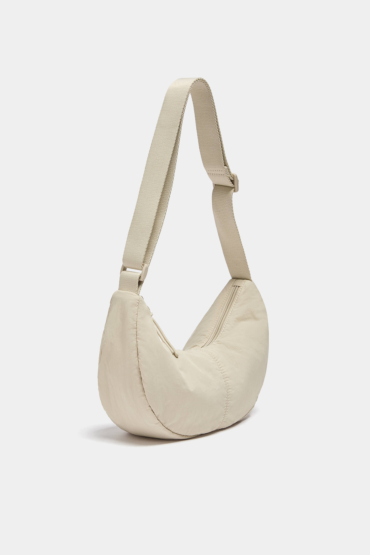 Bolsa de ombro em nylon - cor natural