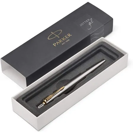 ParkerJotter-Gelschreiber Edelstahl mit Goldzierteilen, 0,7 mm in Geschenkbox