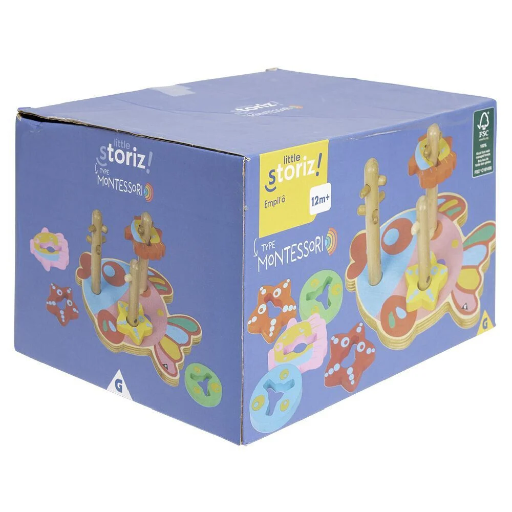 Jeu d'éveil Empil'ô type Montessori en bois