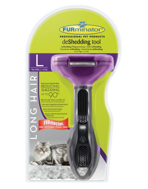 Furminator Kat L Lang - Kattenvachtkam - Paars per stuk