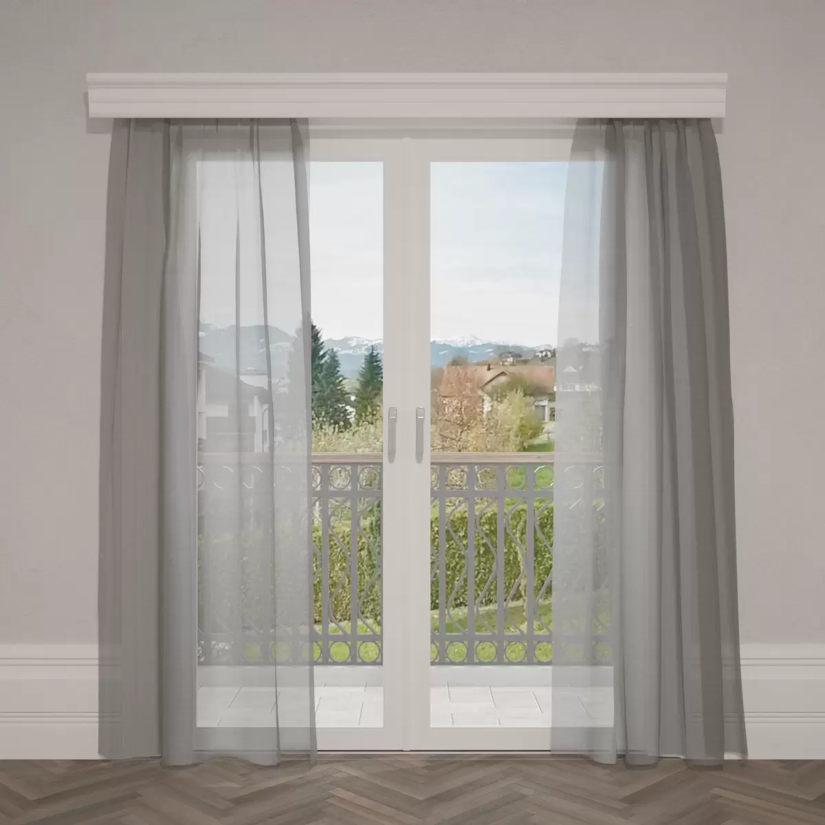 Tagvorhang Voile Schwarz