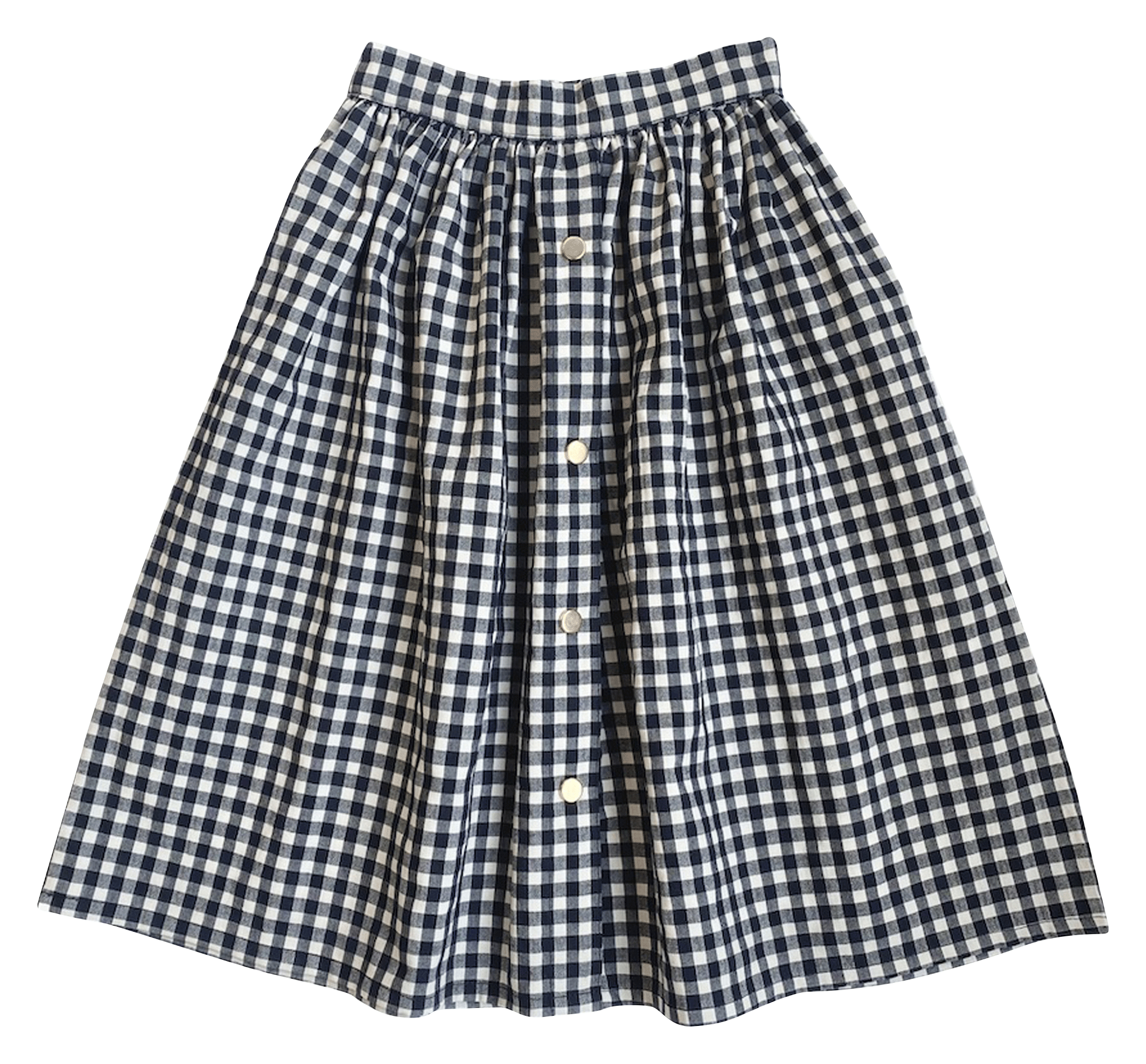 NEELA - Jupe courte imprimée vichy en coton| Noir