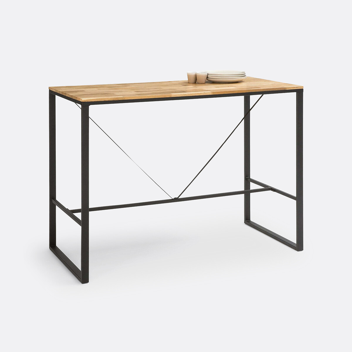 LA REDOUTE INTERIEURS<br>Mesa alta, 4-6 pessoas, carvalho/aço, Hiba