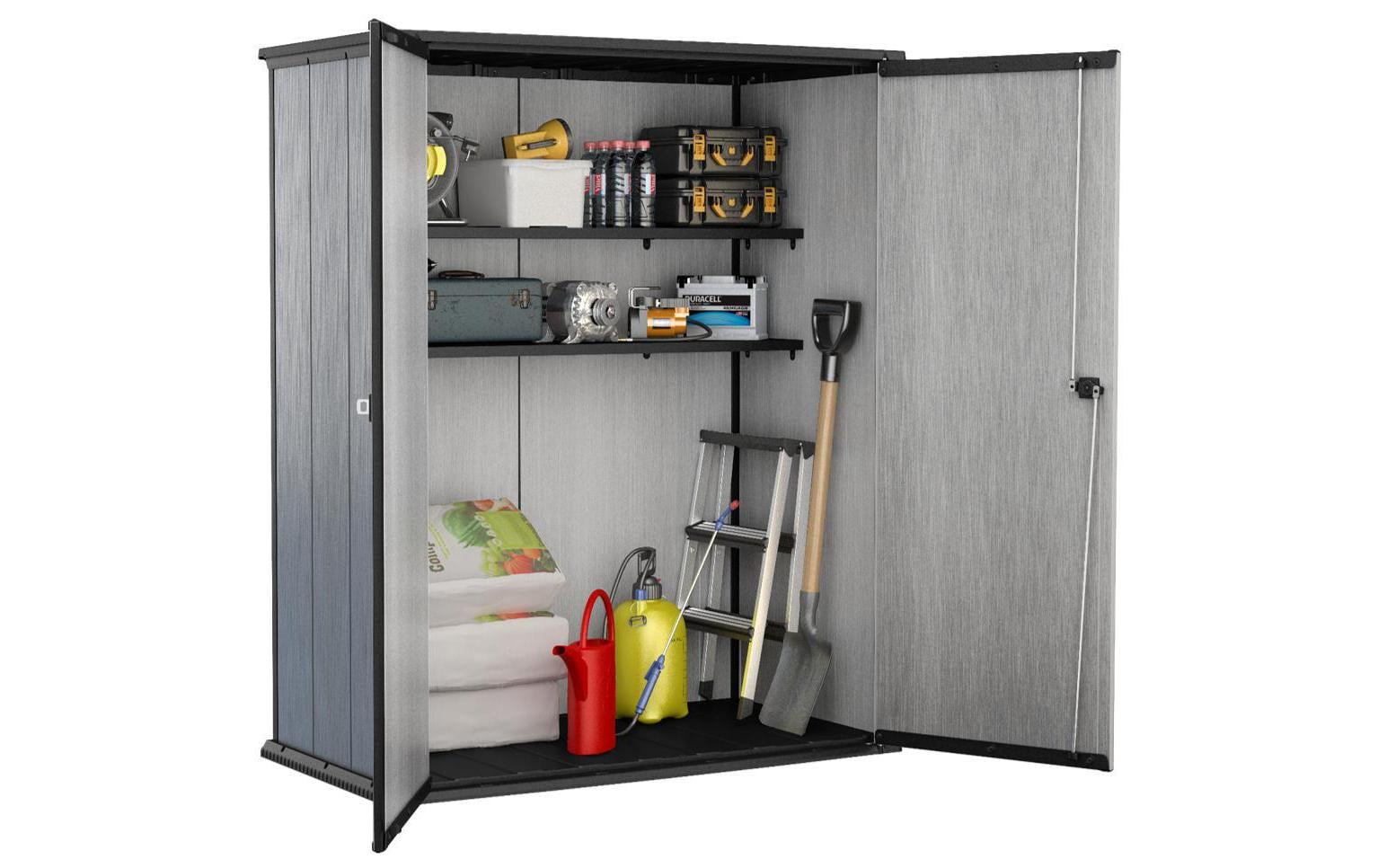 Gartenschrank High Store Plus<br>Robuster und witterungsbeständiger Geräteschrank für Terrasse und Balkon