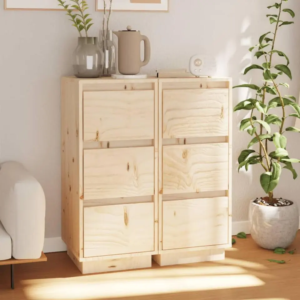 vidaXL - Dressoir - Bruin - Grenenhout - 2 stuks