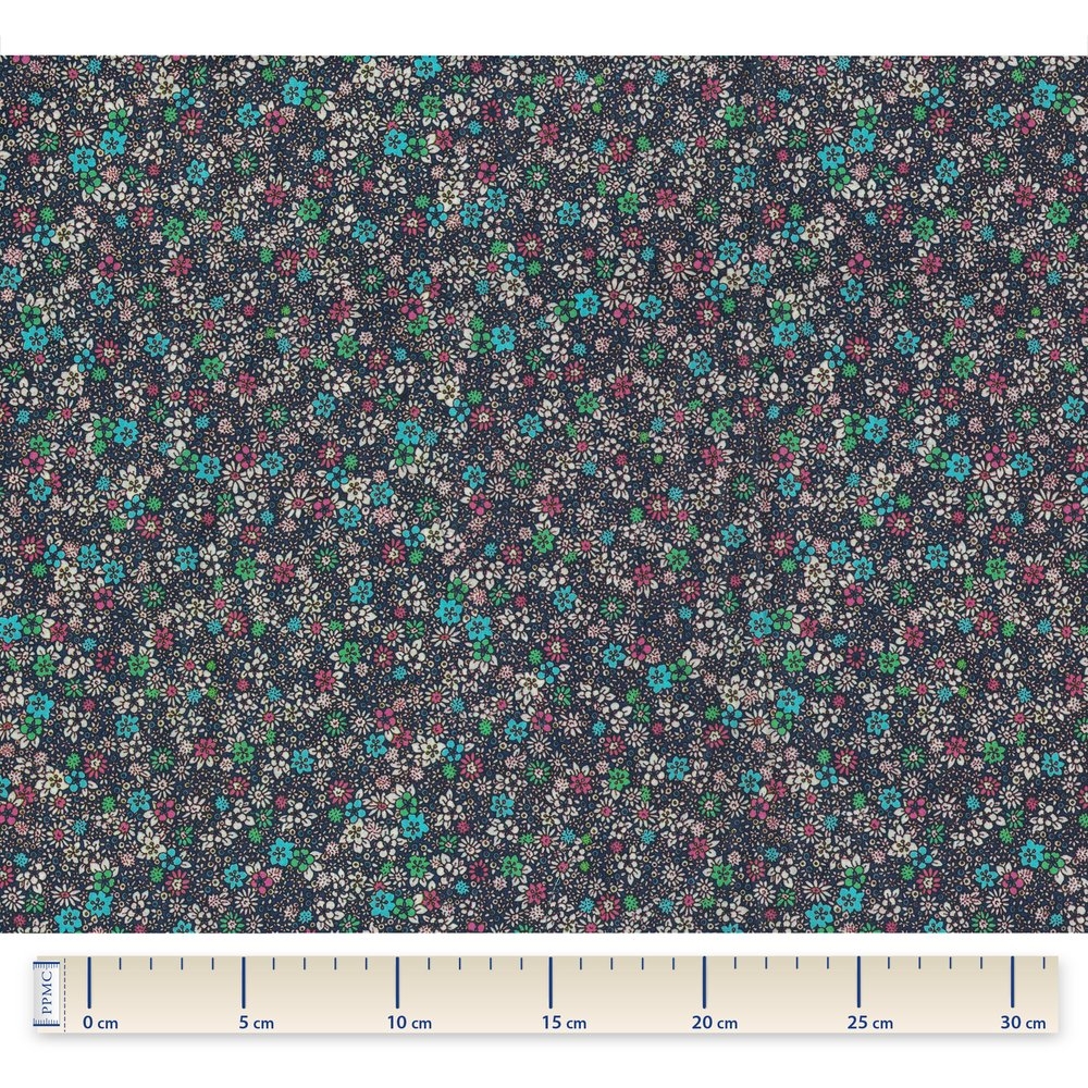Tissu Enduit Au Mètre Milli Fleurs Vert Azur