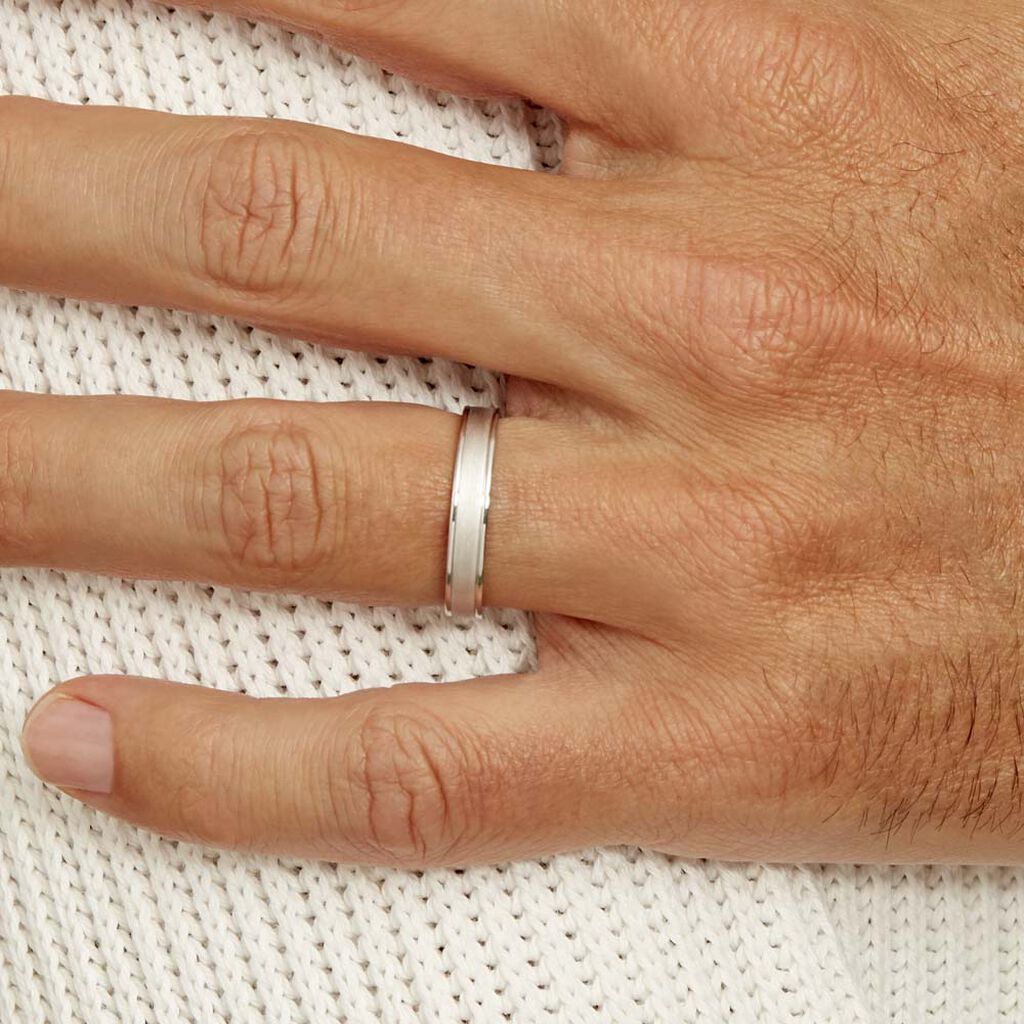 Alliance Aelyne Ruban Plat Argent Blanc