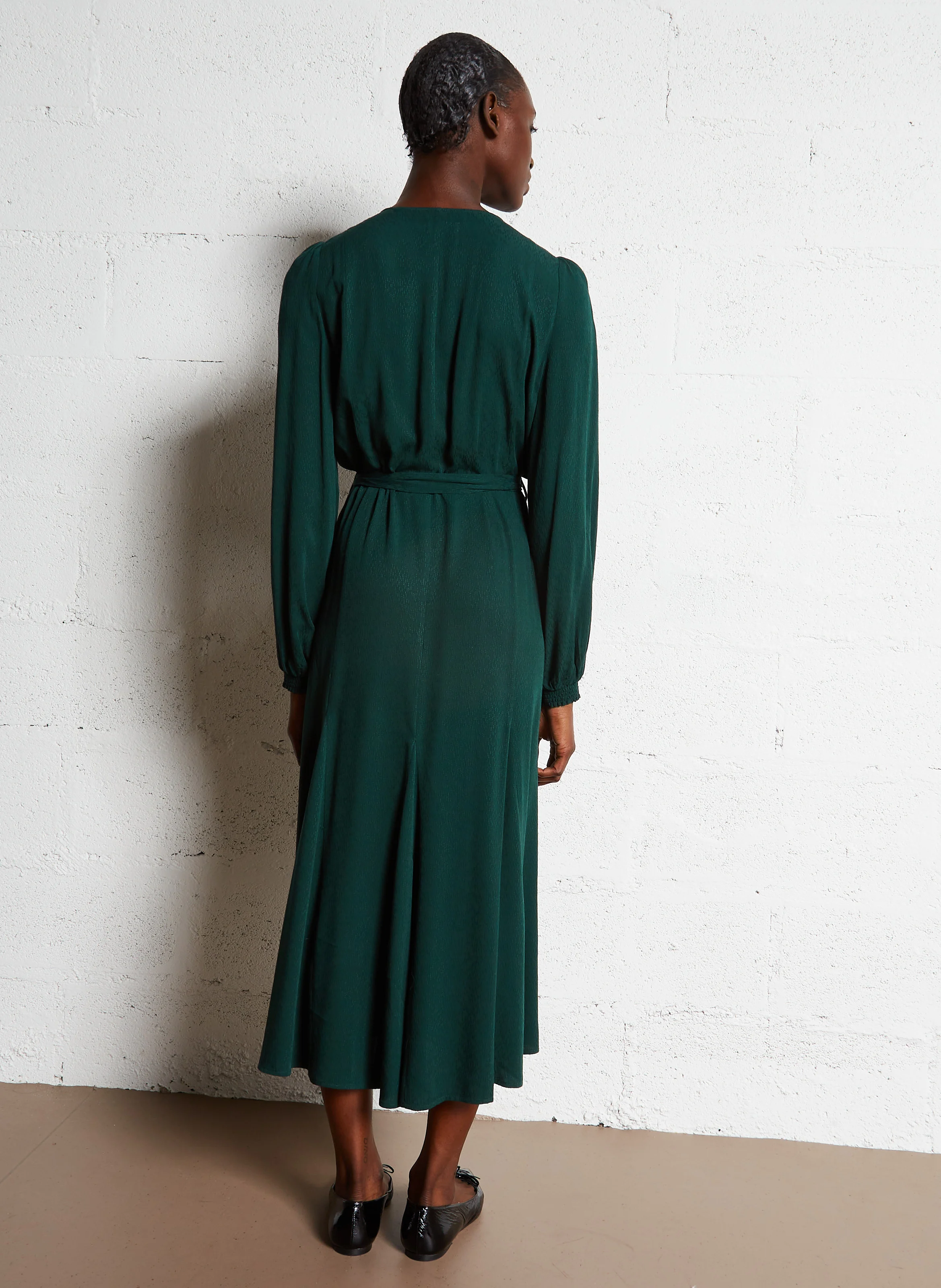 RAFALIA - Robe longue col rond| Vert