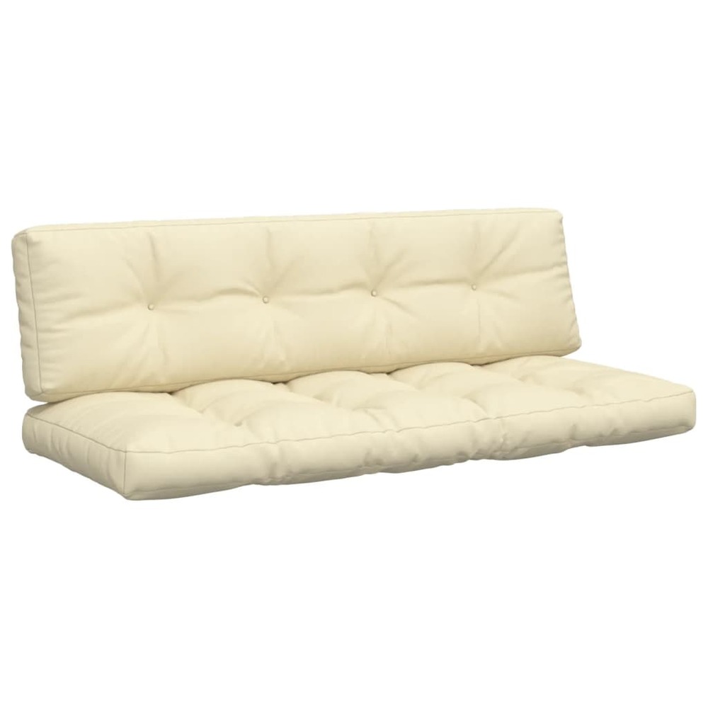 Coussins de palette 2 pcs crème tissu