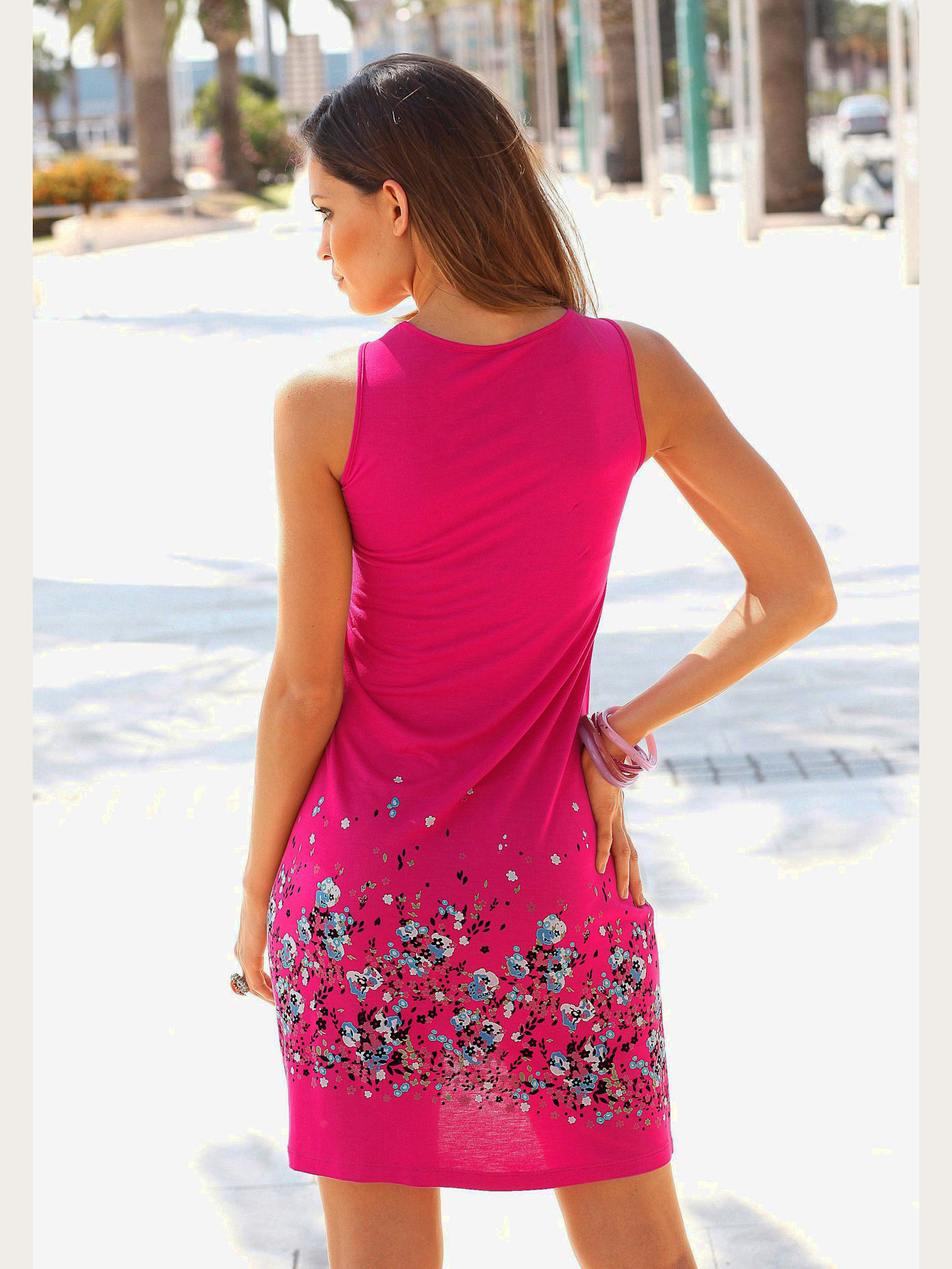 Robe de plage robe d'été imprimée sans manches