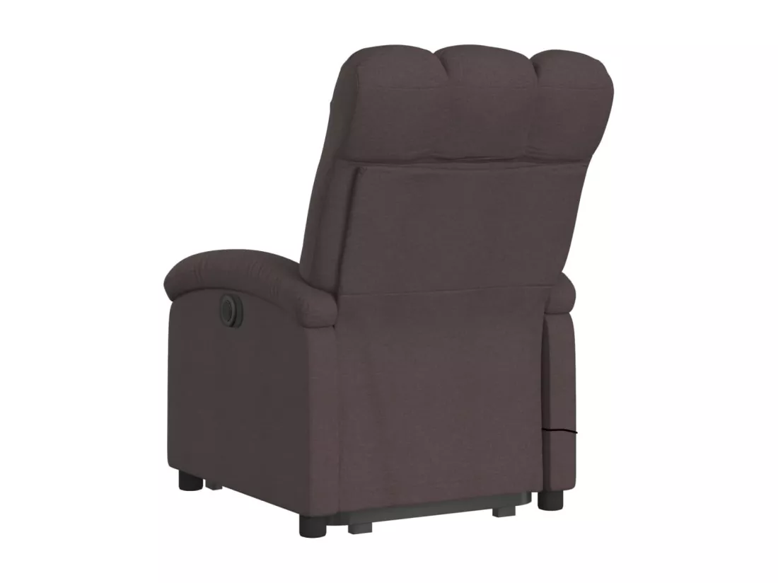 Fauteuil inclinable de massage Marron foncé Tissu