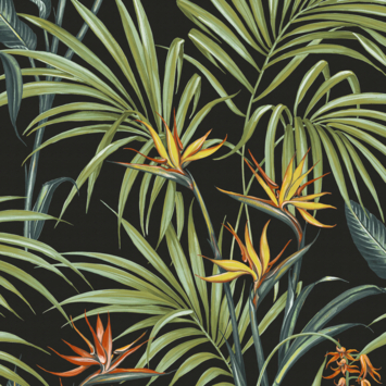 Vliesbehang Strelitzia donker (111756)