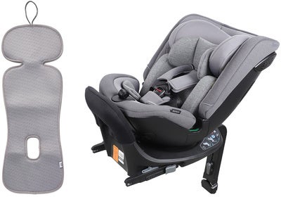 Beemoo Rotate i-Size Vendbar Bilstol inkl. Ventilerende Sittepute, Mineral Grey/Grey