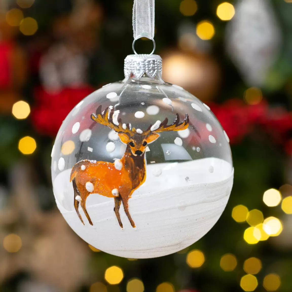 Lot de 6 boules de Noël (D80 mm) en verre Fringant Transparent