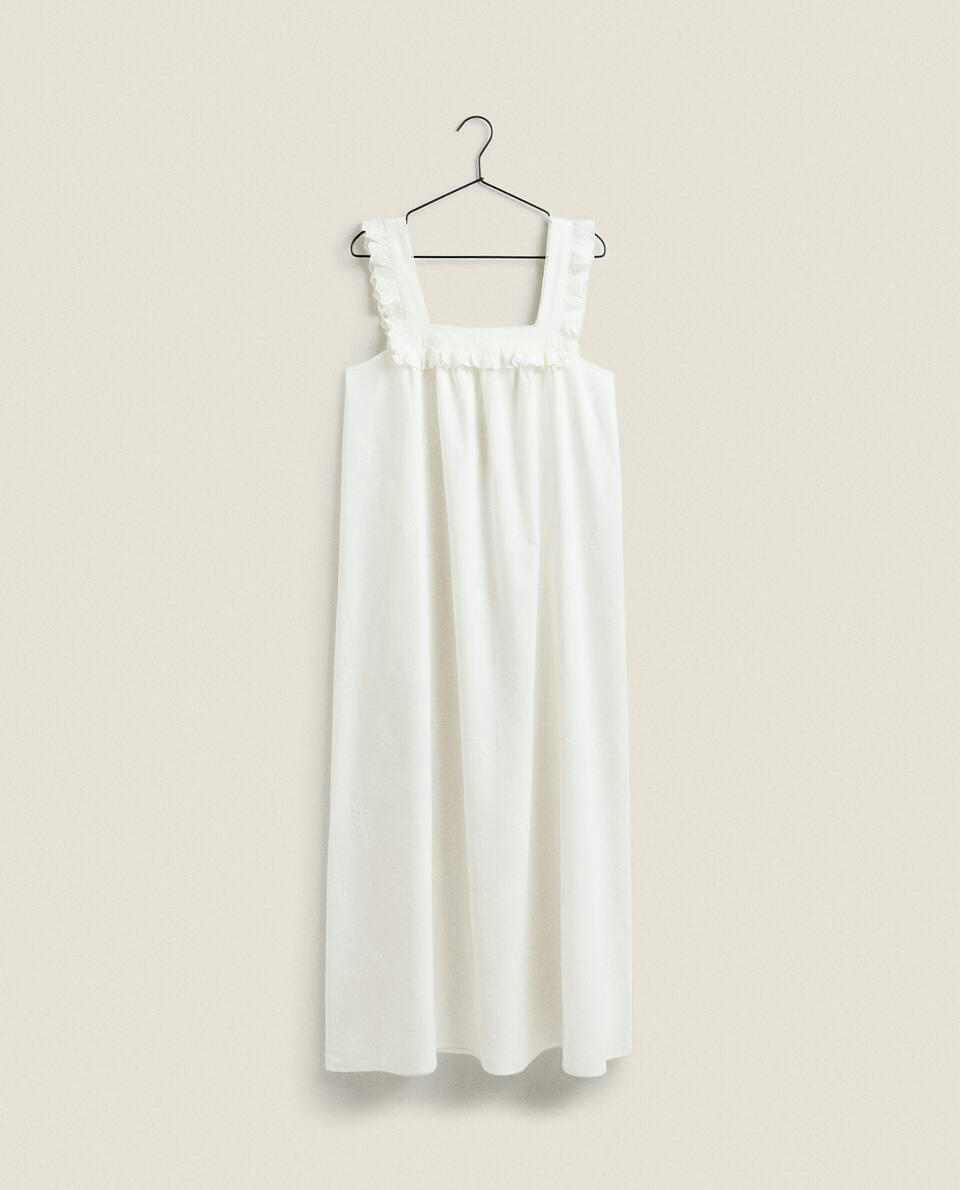 Camisola de algodão com babados