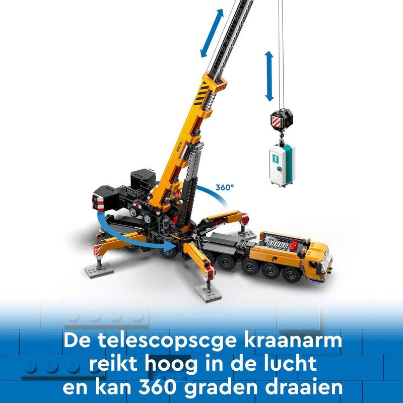 LEGO - City - Mobiele Bouwkraan - Geel - Bouwpakket - 4 Minifiguren