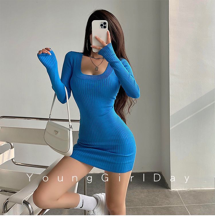 RainGirl - Gebreide mini-schedejurk
