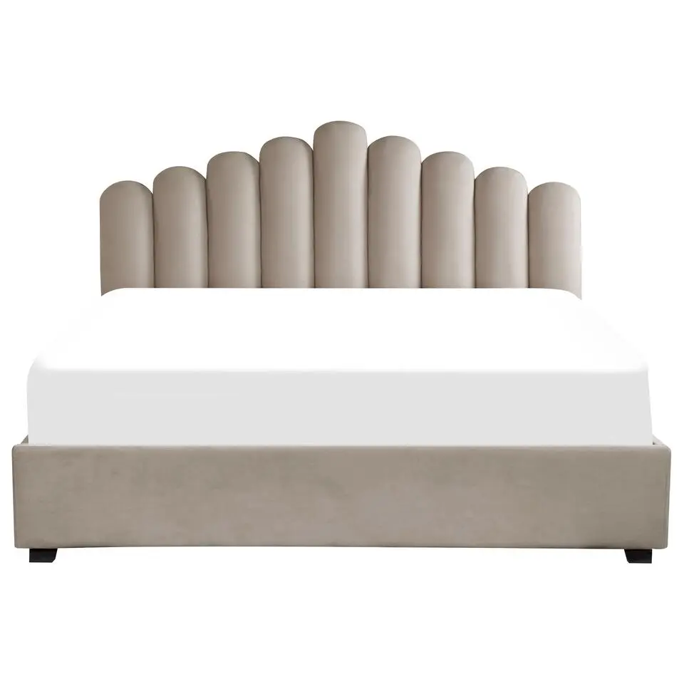 VINCENNES - Tweepersoonsbed - Beige - 180 x 200 cm - Fluweel