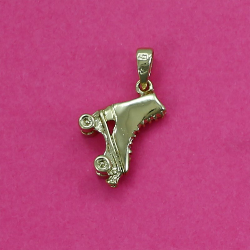 Pendentif patin à roulettes artistique - Plaqué or