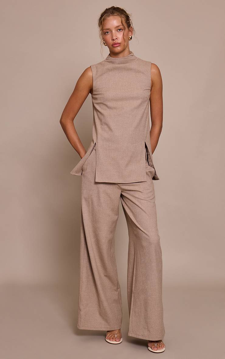 Gris Pierre Pantalon Tailleur Large
