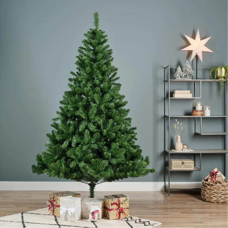 Bellatio Decorations kunst kerstboom - groen - H300 cm - D178 cm